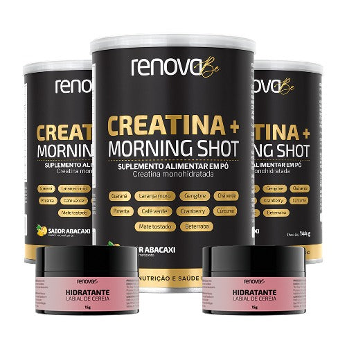 3 Creatinas + 2x Hidratantes Labiais