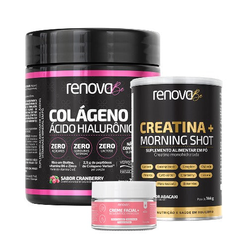 Kit Colágeno Verisol® + Creatina + Creme Resveratrol