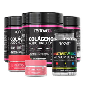 3 Colágenos Verisol® + 1 Retinol + 1 Resveratrol + 1 Multivitamínico