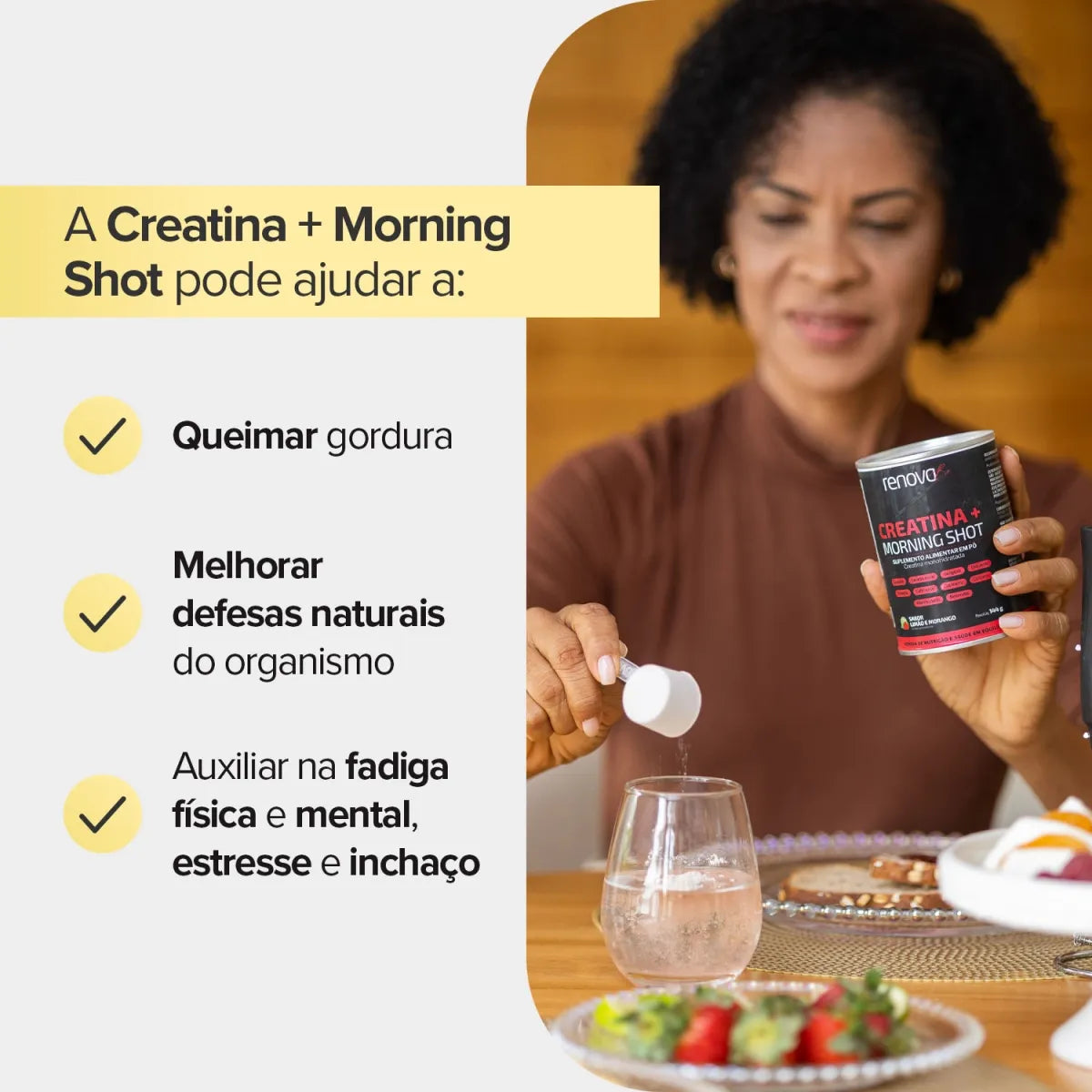 1 Creatina Morning Shot + 1x Hidratante Labial