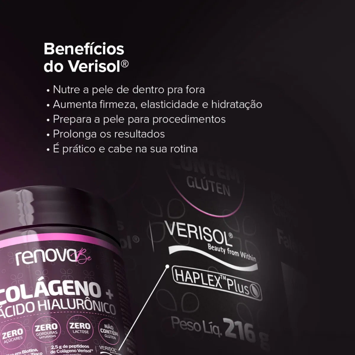 3 Colágenos Verisol® + 1 Retinol + 1 Resveratrol + 1 Multivitamínico